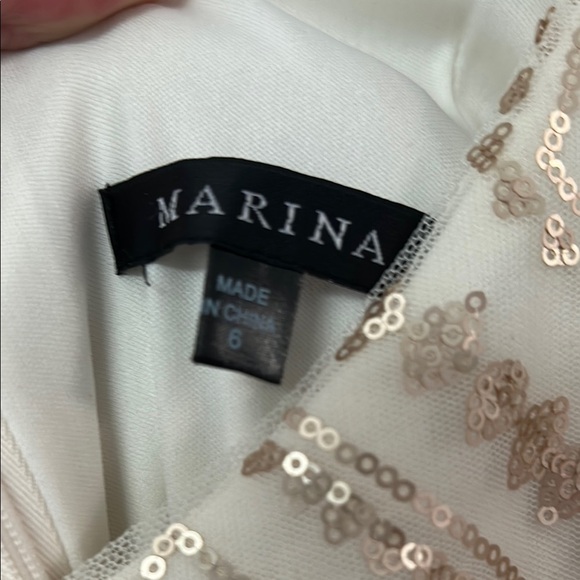 MARINA Cream Maxi Dress - Picture 2 of 4